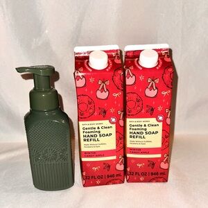 BBW Winter Candy Apple Soap Refills + Glass Soap Refill
